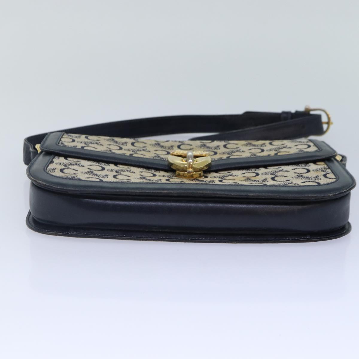 CELINE C saluki Shoulder Bag Navy Auth bs16835