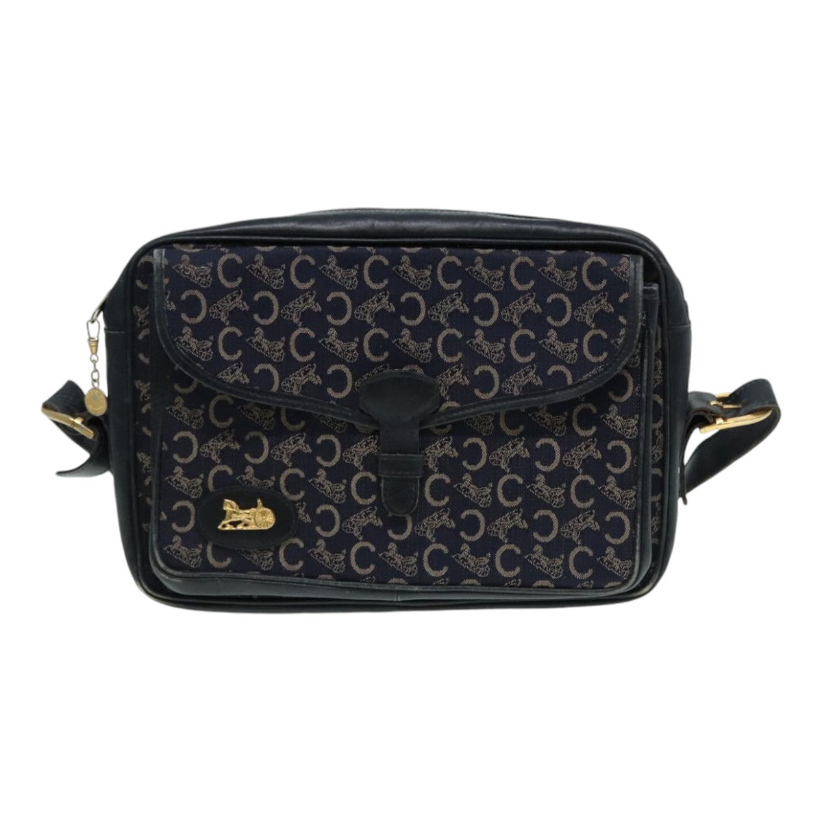 CELINE C saluki Shoulder Bag Navy Auth bs16836 - 0