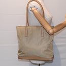 PRADA Tote Bag Nylon Beige Auth bs16845-23