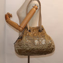 Christian Dior Lady Dior Canage Shoulder Bag Nylon Beige Auth bs16853-24