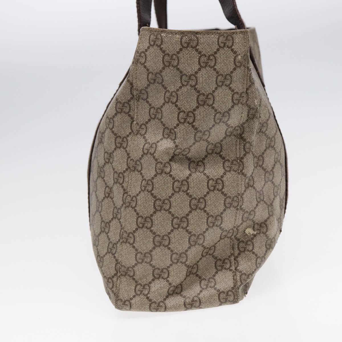 GUCCI GG Canvas Tote Bag Coated Canvas Beige Auth bs16862