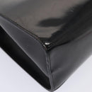 Salvatore Ferragamo Hand Bag Enamel Black Gold Auth bs16870-14