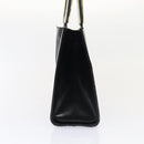 Salvatore Ferragamo Hand Bag Enamel Black Gold Auth bs16870-3
