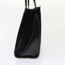 Salvatore Ferragamo Hand Bag Enamel Black Gold Auth bs16870-5