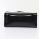 Salvatore Ferragamo Hand Bag Enamel Black Gold Auth bs16870-9