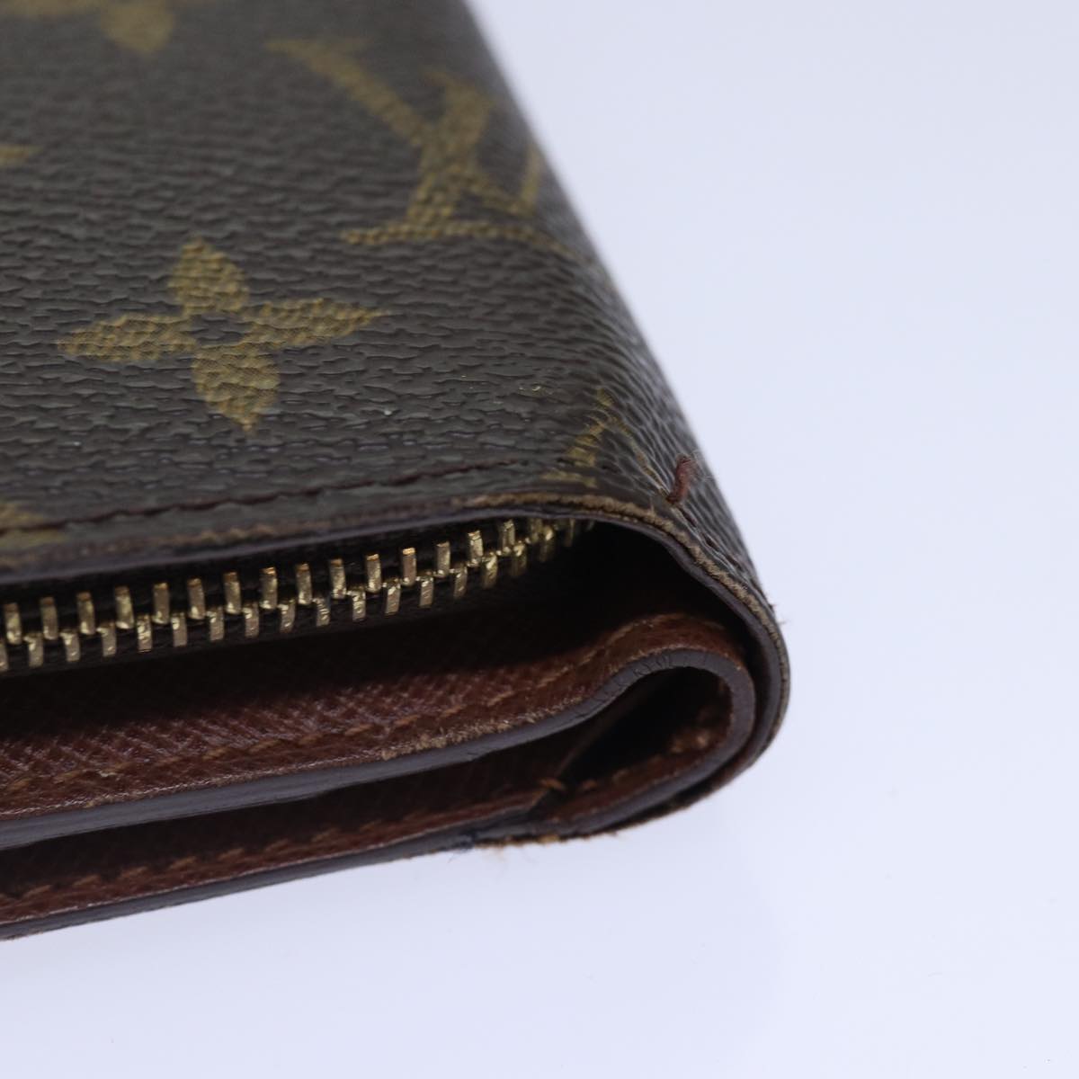 LOUIS VUITTON Monogram Porto Papie Zip Wallet M61207 LV Auth bs16871