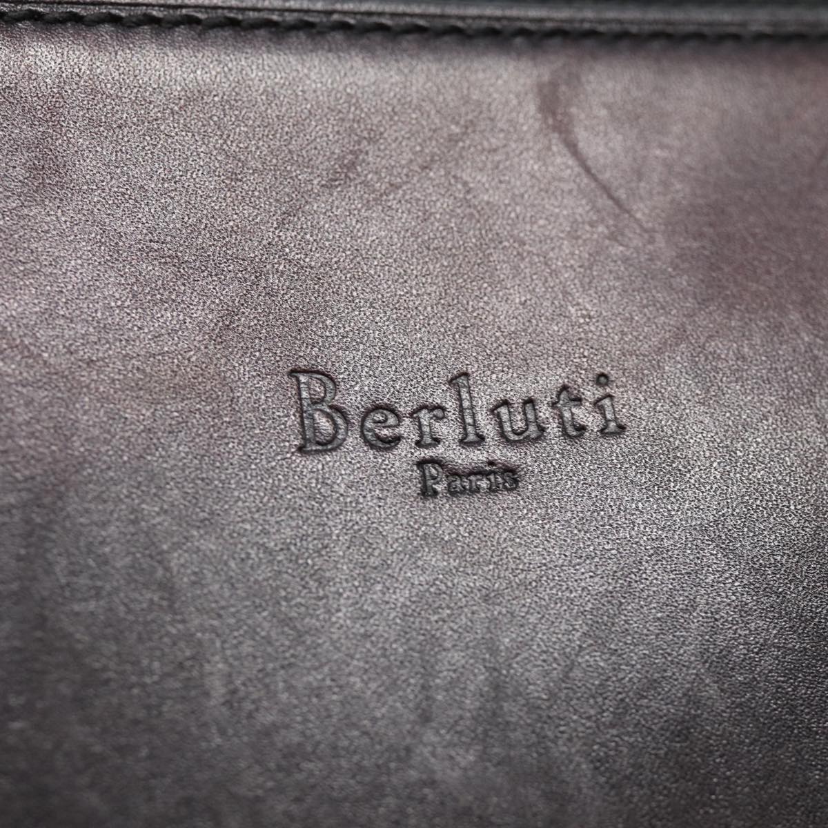 Berluti Clutch Bag Leather Brown Auth bs16872