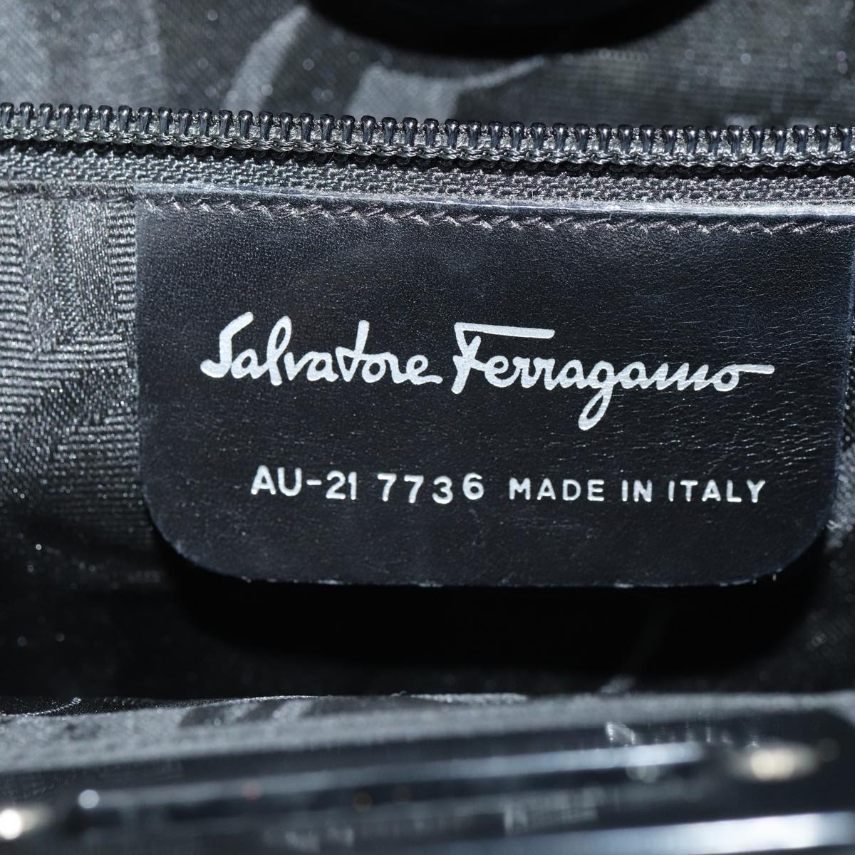 Salvatore Ferragamo Gancini Tote Bag Nylon Black Auth bs16874