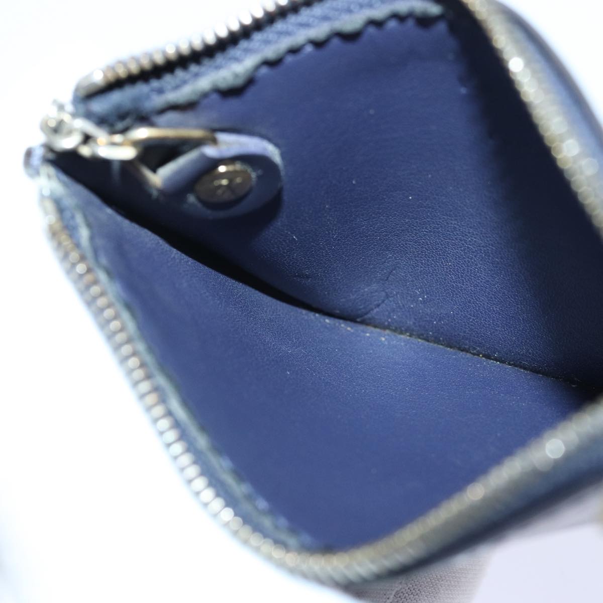 LOUIS VUITTON Vernis Pochette cree Coin Purse Indigo M91347 LV Auth bs16877