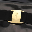 Salvatore Ferragamo Shoulder Bag Patent Leather Black Gold Auth bs16894-17