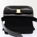 Salvatore Ferragamo Shoulder Bag Patent Leather Black Gold Auth bs16894-18
