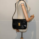 Salvatore Ferragamo Shoulder Bag Patent Leather Black Gold Auth bs16894-23
