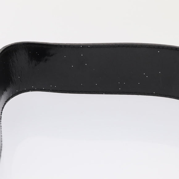 Salvatore Ferragamo Shoulder Bag Patent Leather Black Gold Auth bs16894