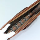 Burberrys Hand Bag Leather Bordeaux Silver Auth bs16901-11