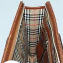 Burberrys Hand Bag Leather Bordeaux Silver Auth bs16901-19