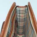 Burberrys Hand Bag Leather Bordeaux Silver Auth bs16901-20