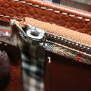 Burberrys Hand Bag Leather Bordeaux Silver Auth bs16901-21