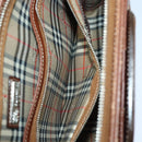 Burberrys Hand Bag Leather Bordeaux Silver Auth bs16901-22