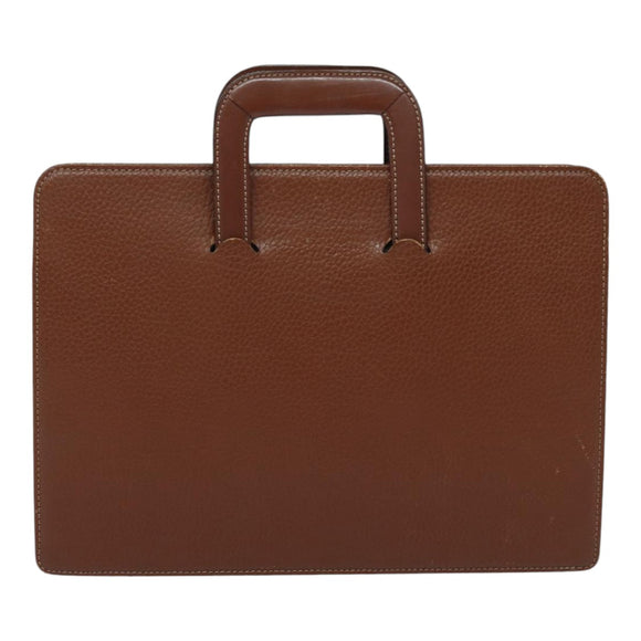 Burberrys Hand Bag Leather Bordeaux Silver Auth bs16901