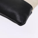 BALENCIAGA Clip M Clutch Bag Canvas Leather Beige Silver 373834 Auth bs16915-15
