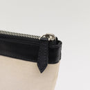 BALENCIAGA Clip M Clutch Bag Canvas Leather Beige Silver 373834 Auth bs16915-8