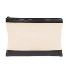 BALENCIAGA Clip M Clutch Bag Canvas Leather Beige Silver 373834 Auth bs16915-2