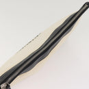 BALENCIAGA Clip M Clutch Bag Canvas Leather Beige Silver 373834 Auth bs16915-5