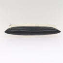 BALENCIAGA Clip M Clutch Bag Canvas Leather Beige Silver 373834 Auth bs16915-6