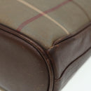 Burberrys Nova Check Shoulder Bag Canvas Leather Brown Gold Auth bs16917-9