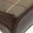 Burberrys Nova Check Shoulder Bag Canvas Leather Brown Gold Auth bs16917-14