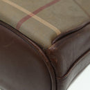 Burberrys Nova Check Shoulder Bag Canvas Leather Brown Gold Auth bs16917-15