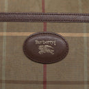 Burberrys Nova Check Shoulder Bag Canvas Leather Brown Gold Auth bs16917-17