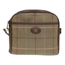 Burberrys Nova Check Shoulder Bag Canvas Leather Brown Gold Auth bs16917-13