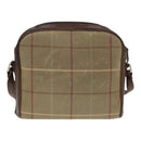 Burberrys Nova Check Shoulder Bag Canvas Leather Brown Gold Auth bs16917-2
