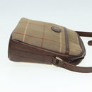 Burberrys Nova Check Shoulder Bag Canvas Leather Brown Gold Auth bs16917-3