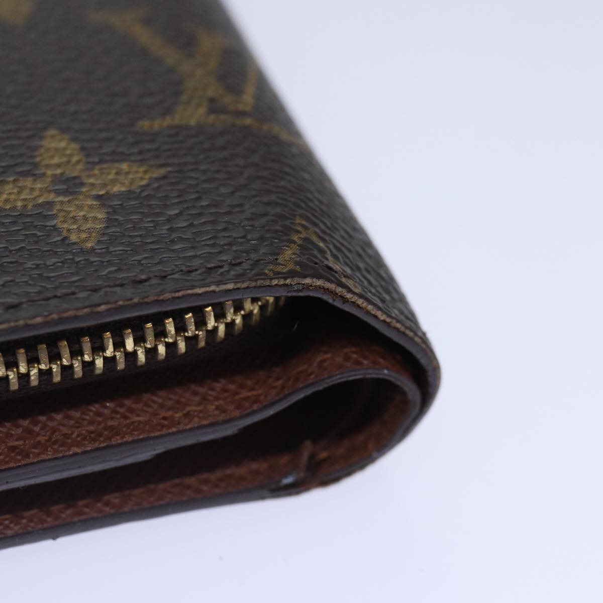 LOUIS VUITTON Monogram Porto Papie Zip Wallet M61207 LV Auth bs16922