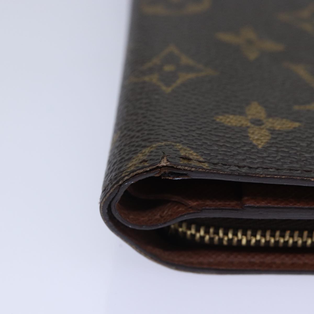 LOUIS VUITTON Monogram Porto Papie Zip Wallet M61207 LV Auth bs16922