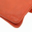 CHANEL Choco Bar Clutch Bag Lamb Skin Orange CC Auth bs16924-15