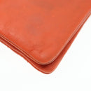 CHANEL Choco Bar Clutch Bag Lamb Skin Orange CC Auth bs16924-16