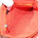 CHANEL Choco Bar Clutch Bag Lamb Skin Orange CC Auth bs16924-10