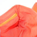 CHANEL Choco Bar Clutch Bag Lamb Skin Orange CC Auth bs16924-18