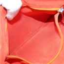 CHANEL Choco Bar Clutch Bag Lamb Skin Orange CC Auth bs16924-21