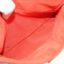 CHANEL Choco Bar Clutch Bag Lamb Skin Orange CC Auth bs16924-22