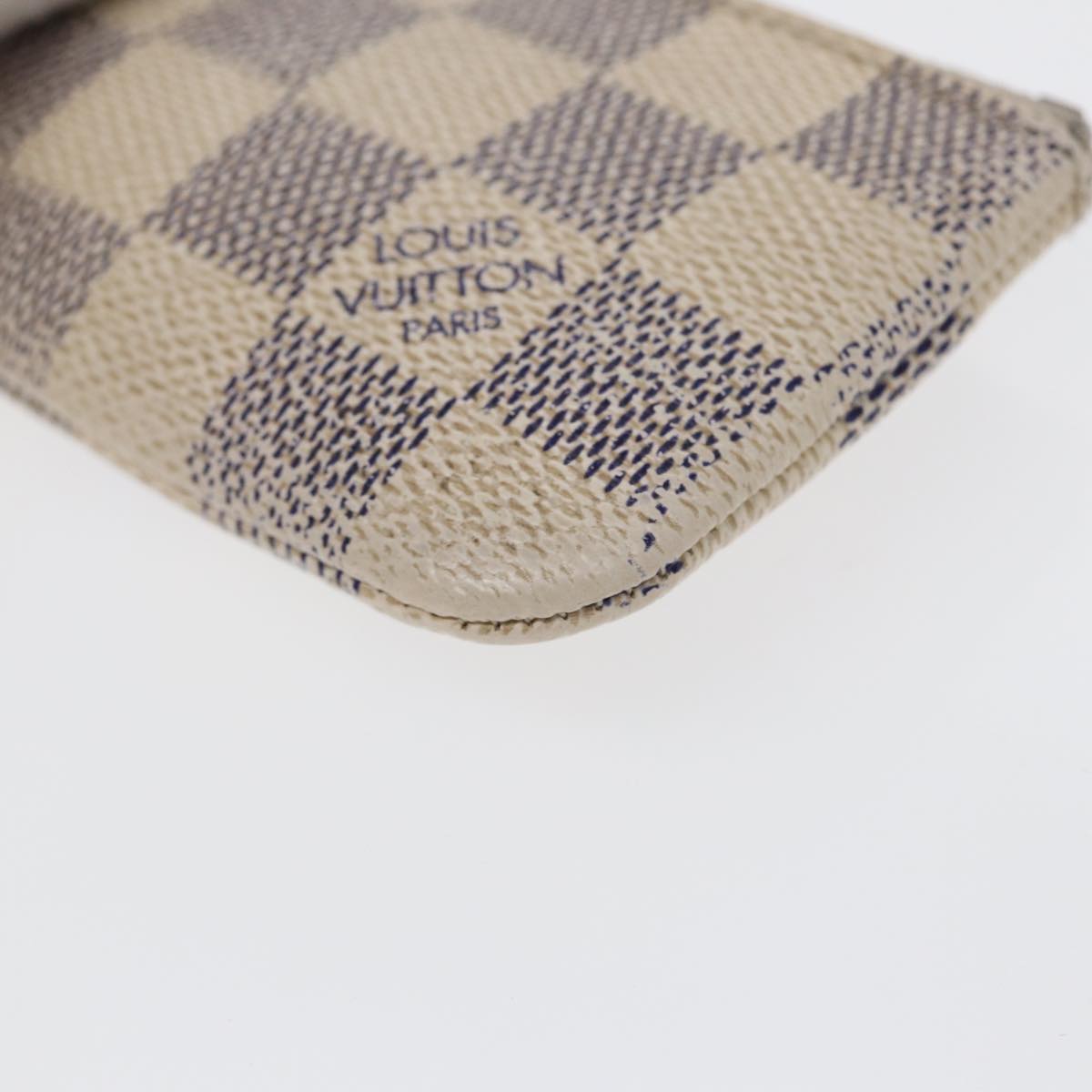 LOUIS VUITTON Damier Azur Pochette Cles Coin Purse N62659 LV Auth bs16937