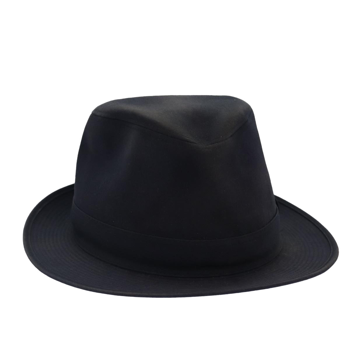 HERMES Hat Canvas 59 Black Auth bs16938