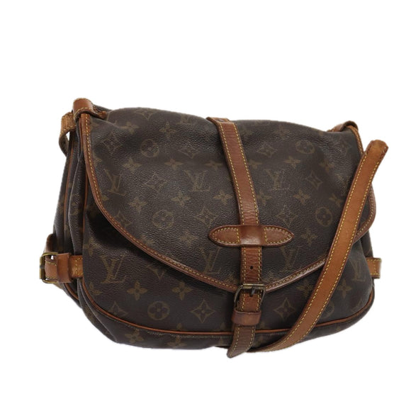 LOUIS VUITTON Monogram Saumur 30 Shoulder Bag M42256 LV Auth bs16947