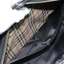 BURBERRY Second Bag Nylon Leather Black Silver Auth bs16972-12