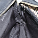 BURBERRY Second Bag Nylon Leather Black Silver Auth bs16972-22