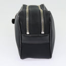 BURBERRY Second Bag Nylon Leather Black Silver Auth bs16972-3