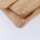 CHANEL Chain Shoulder Bag Satin Beige Silver CC Auth bs16982-15